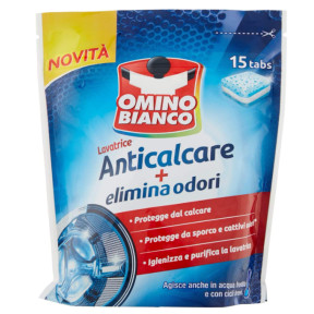 Таблетки для прання Omino Bianco Anticalcare + Elimina Odori, 15 шт